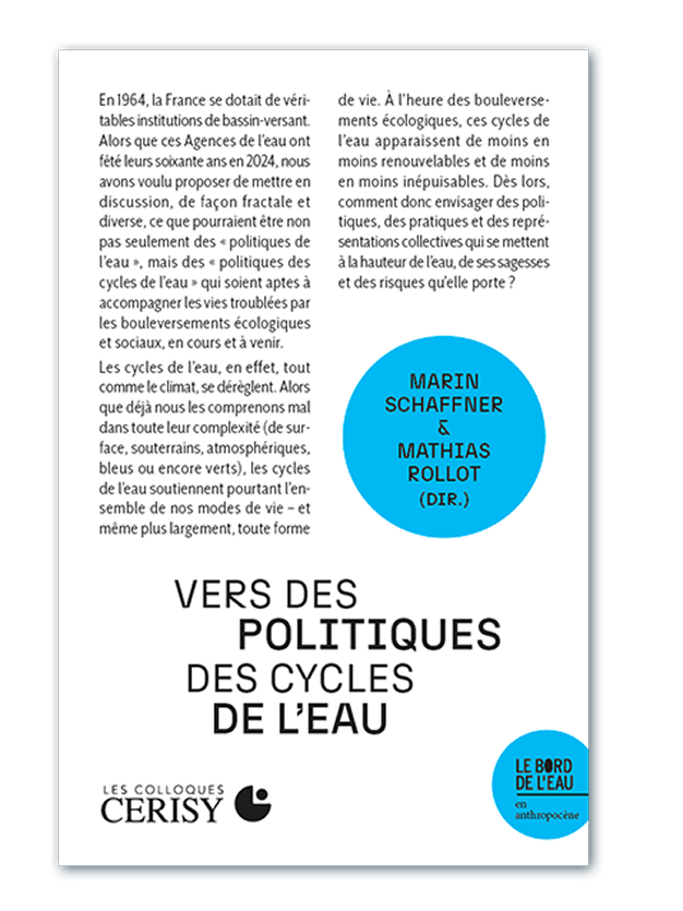couverture du livre "vers des politiques des cycles de l'eau"