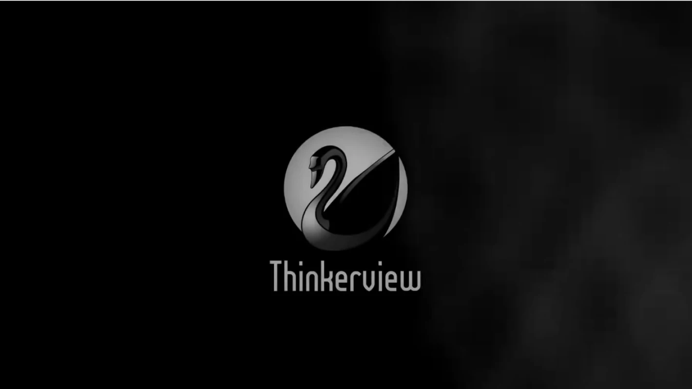 Logo de Thinkerview sur fond noir pour représenter le podcast avec Emma Haziza